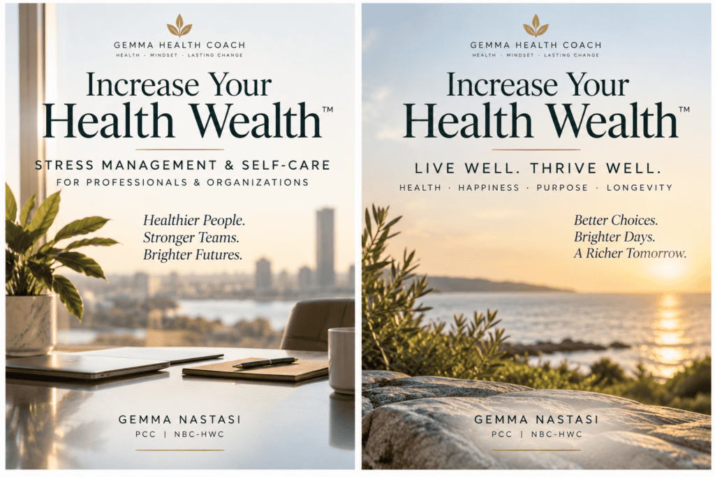 Increase Your Health Wealth corporate wellness presentations by Gemma Nastasi